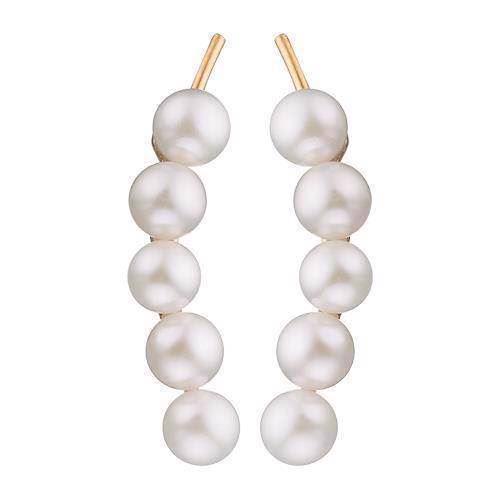 Image of Long Pearls Forgyldt sterling sølv Collect øreringe smykke fra Christina Collect